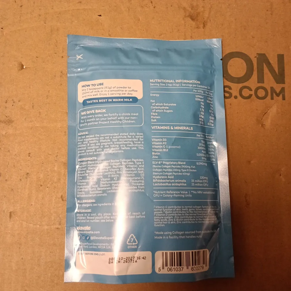 ELAVATE MULTI-COLLAGEN SUPERBLEND VANILLA FLAVOUR 182G