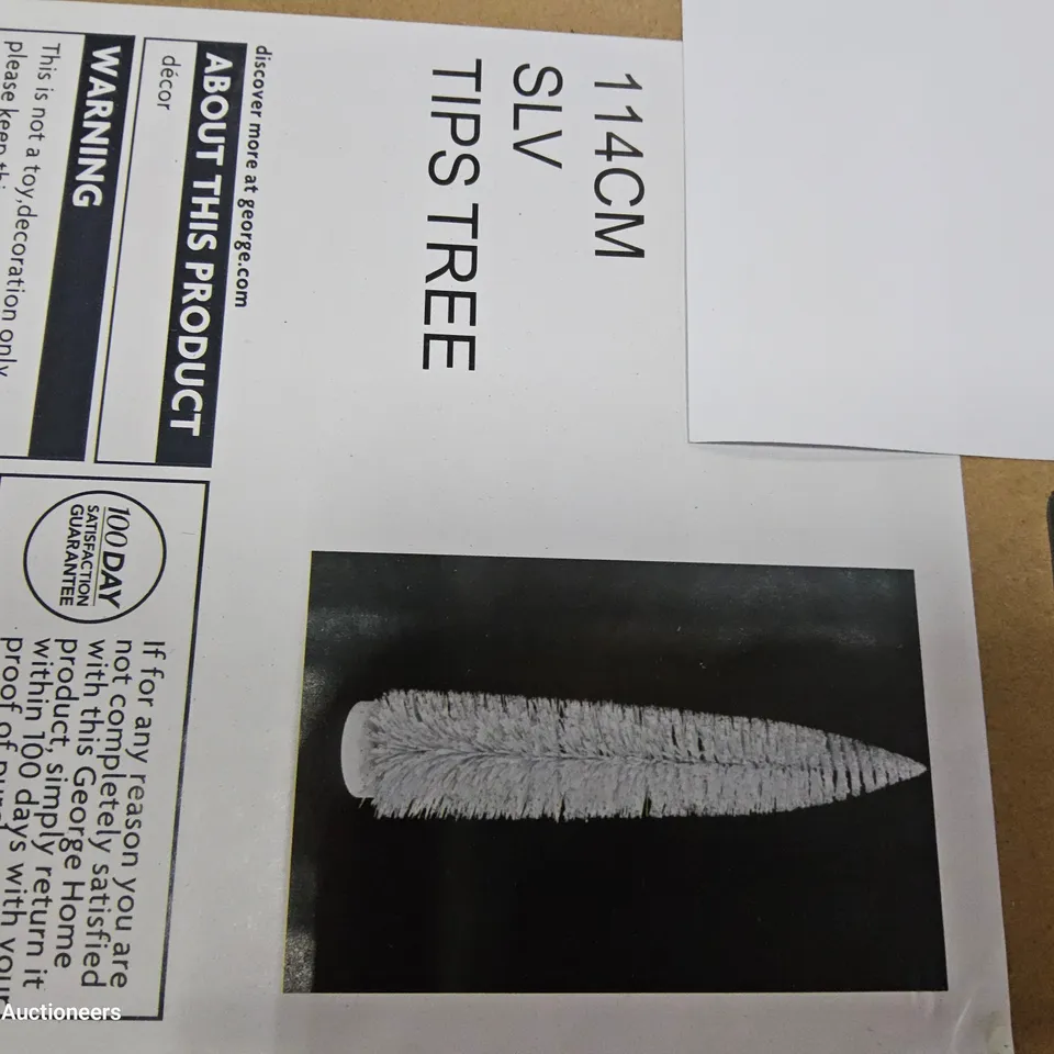 PALLET OF APPROXIMATELY 12 BRAND NEW BOXED 114cm SILVER TIPS TREE