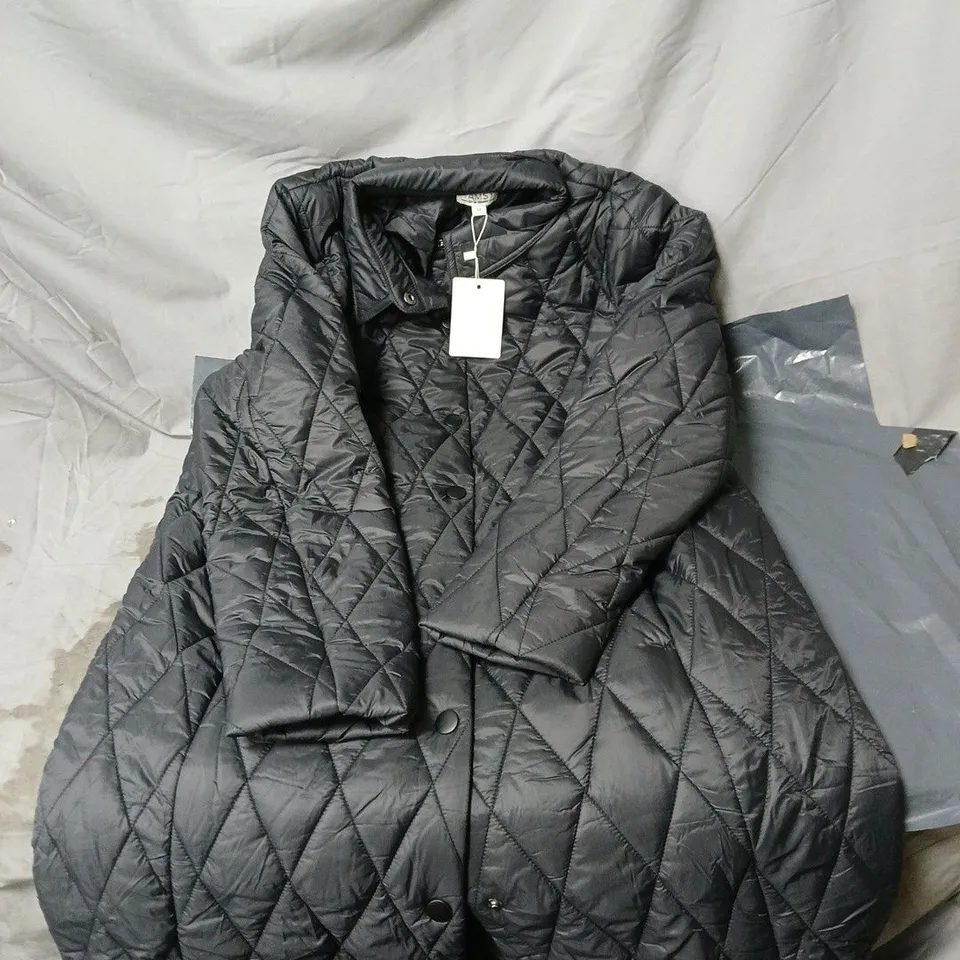 TAMSY QUILTED PATTERN LONG PUFFER JACKET BLACK MEDIUM