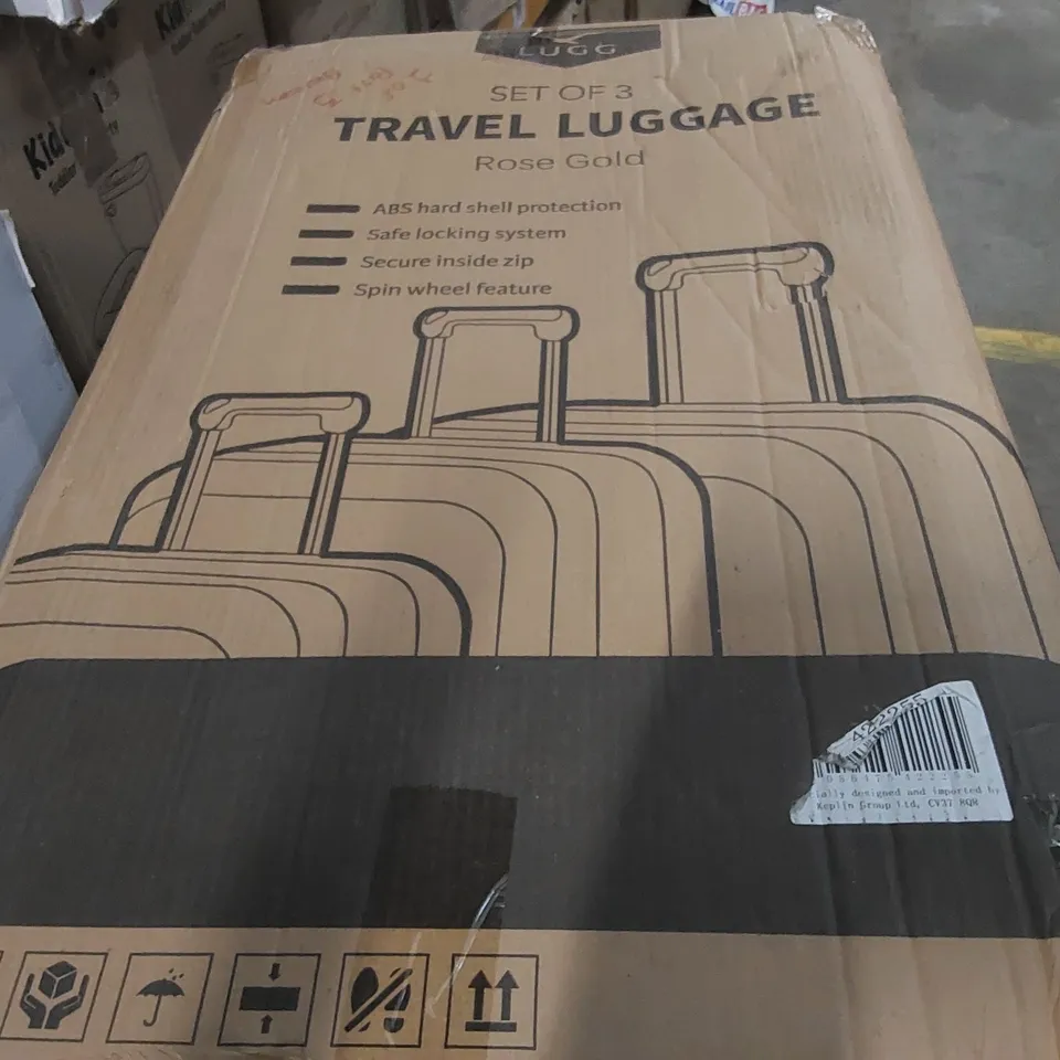 BOXED LUGG SET OF APPROXIMATELY 3 TRAVEL SUITCASES - ROSE GOLD