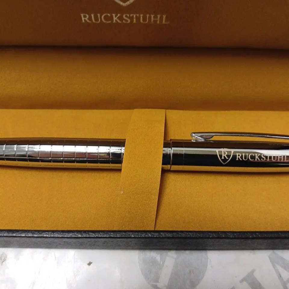 RUCKSTUHL STAINLESS STEEL LUXURY PEN IN GIFT BOX – HAND ASSEMBLED –