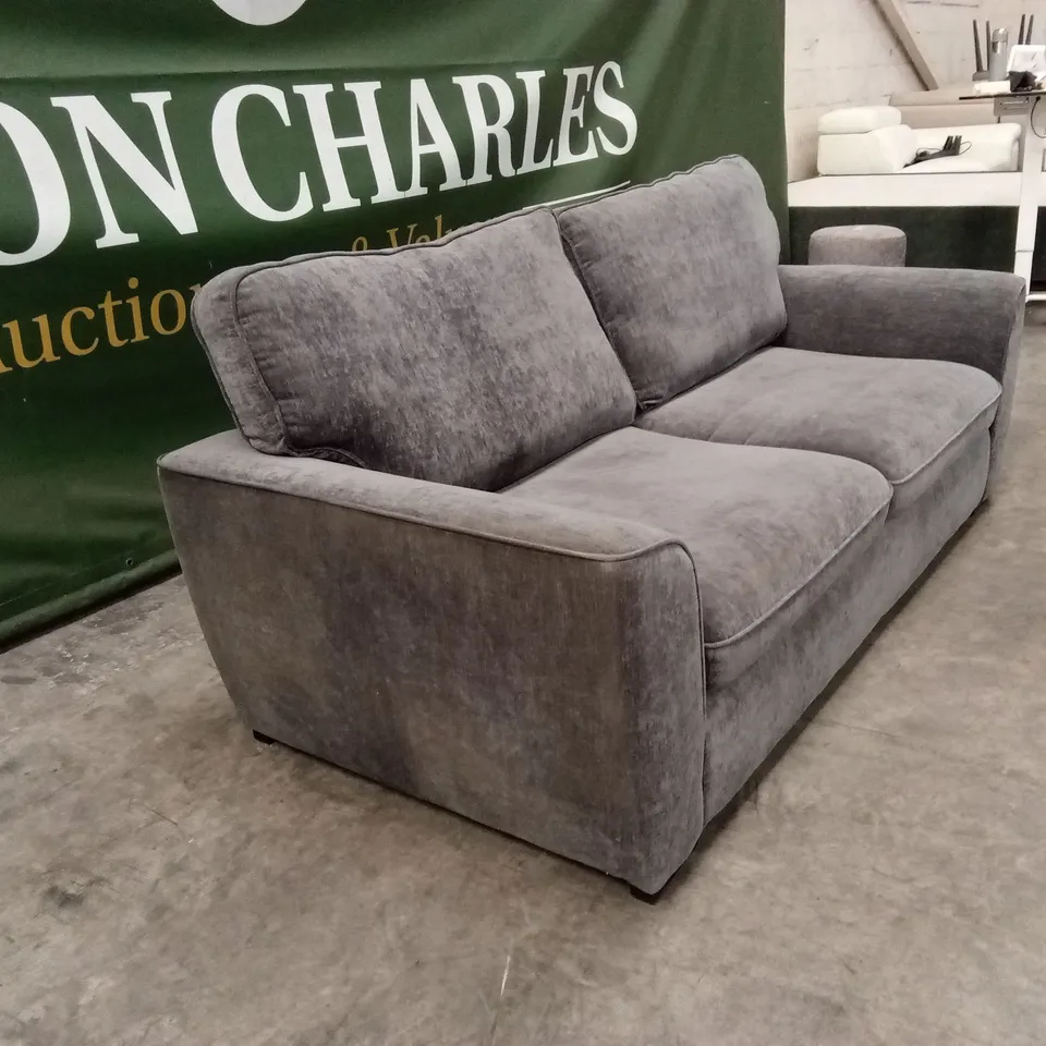 HARLOW 3 SEATER STANDARD BACK FABRIC SOFA - GREY RRP £649
