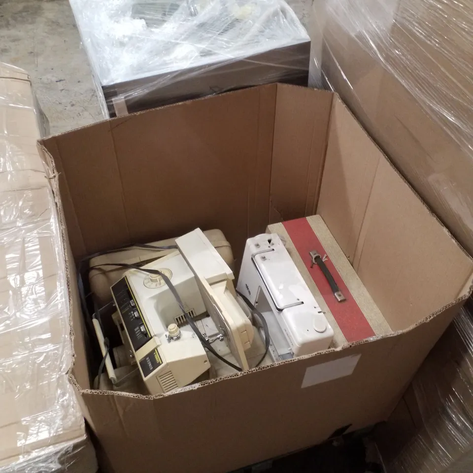 PALLET CONTAINING ASSORTED SEWING MACHINES & BUILT-IN DISHWASHER