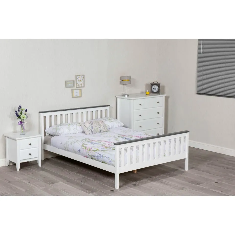 BOXED SOLID PINE WOOD SHANGHAI MARCUS SINGLE BED FRAME 