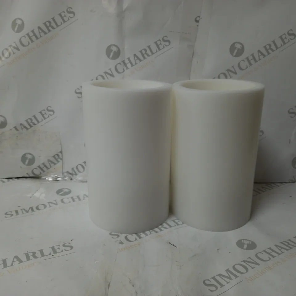 BOXED K BY KELLY HOPPEN SET OF PILLAR CANDLES WHITE 20CM