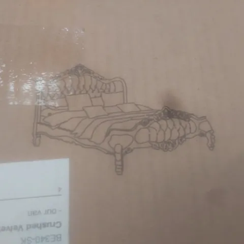 BRAND NEW BOXED HOMESDIRECT 365 CRUSHED VELVET ANTIQUE STYLE BEDFRAME PARTS TO INCLUDE(FOOTBOARD, SLATS AND SIDERAILS