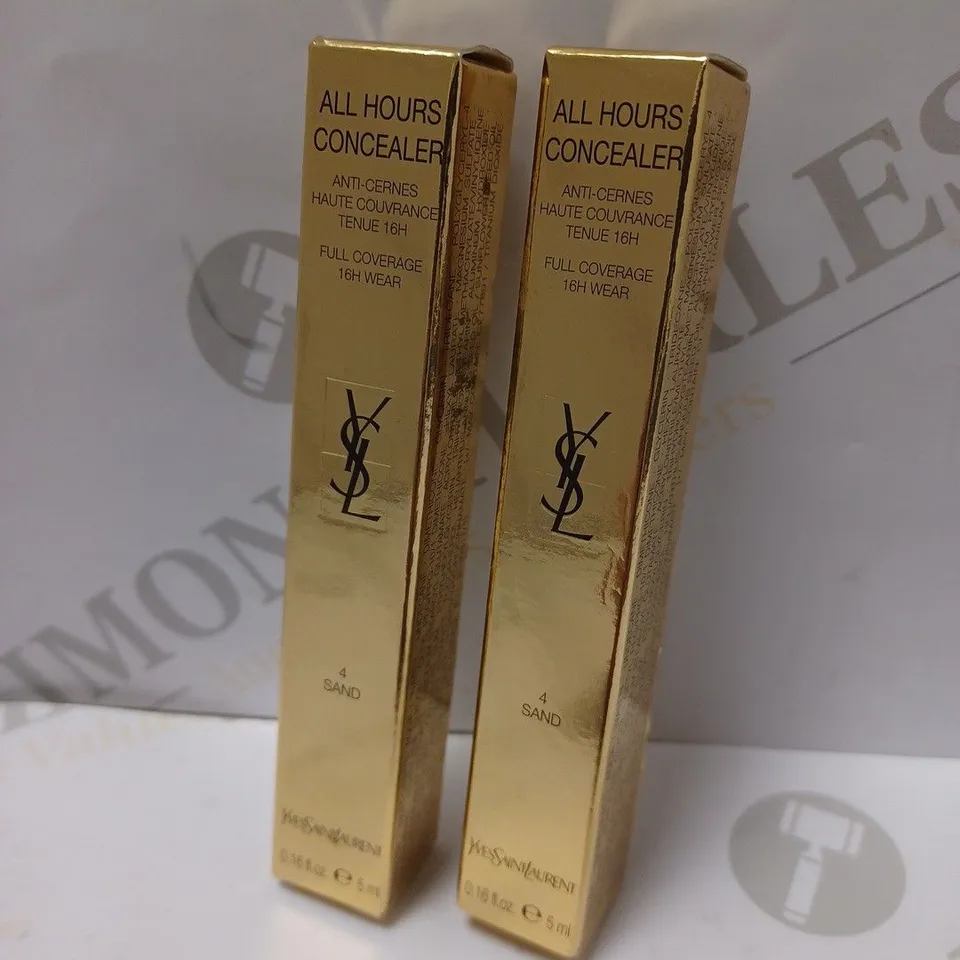 LOT OF 2 YVES SAINT LAURENT ALL HOURS CONCEALER - 4 SAND
