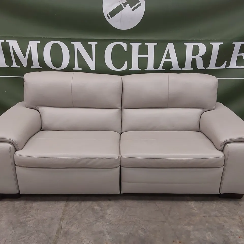 QUALITY DESIGNER ITALIAN MADE GRADO 3 SEATER LEATHER UPHOLSTERED ELECTRIC RECLINER SOFA 