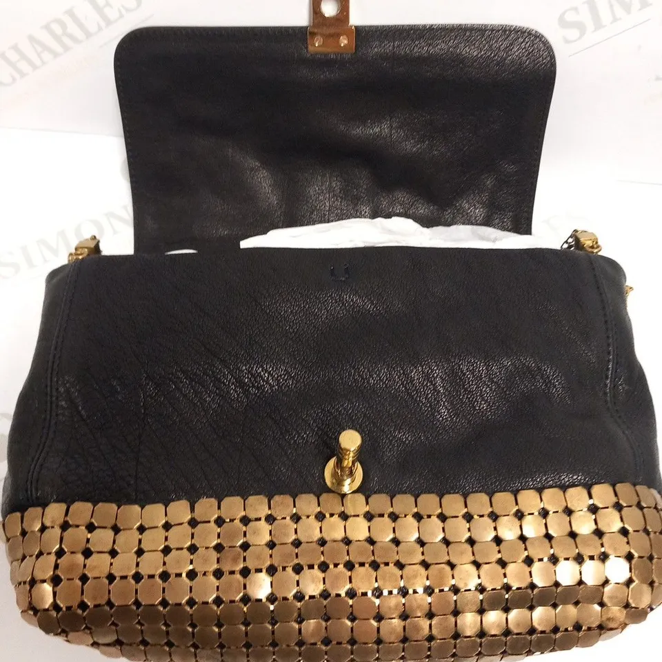 LANVIN BLACK AND GOLD CLUTCH BAG