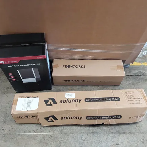 PALLET OF ROTARY DEHUMIDIFIERS, YOGA MATS, CAMPING CHAIRS