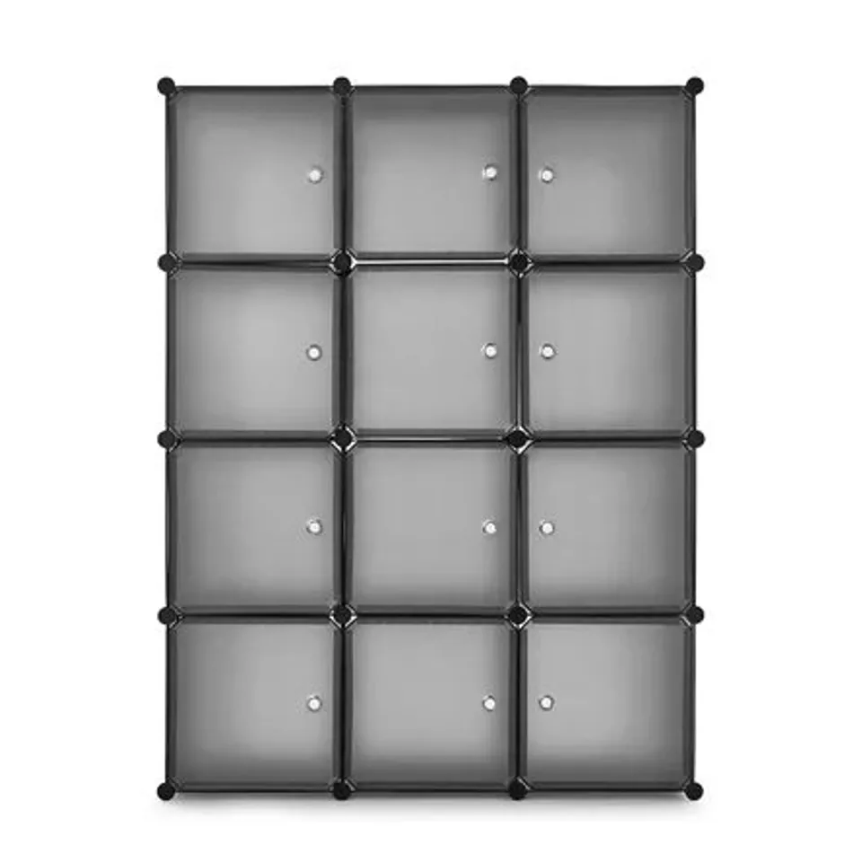 BOXED 12 DOOR PLASTIC WARDROBE 