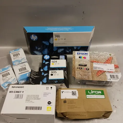 APPROXIMATELY 15 ASSORTED PRINTER INK CARTRIDGES FOR VARIOUS MODELS TO INCLUDE HP 923, EPSON 603, HP 746 ETC 