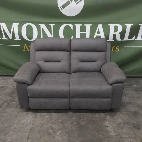 QUALITY DESIGNER 2-SEATER FABRIC UPHOLSTERED MANUAL RECLINING SOFA