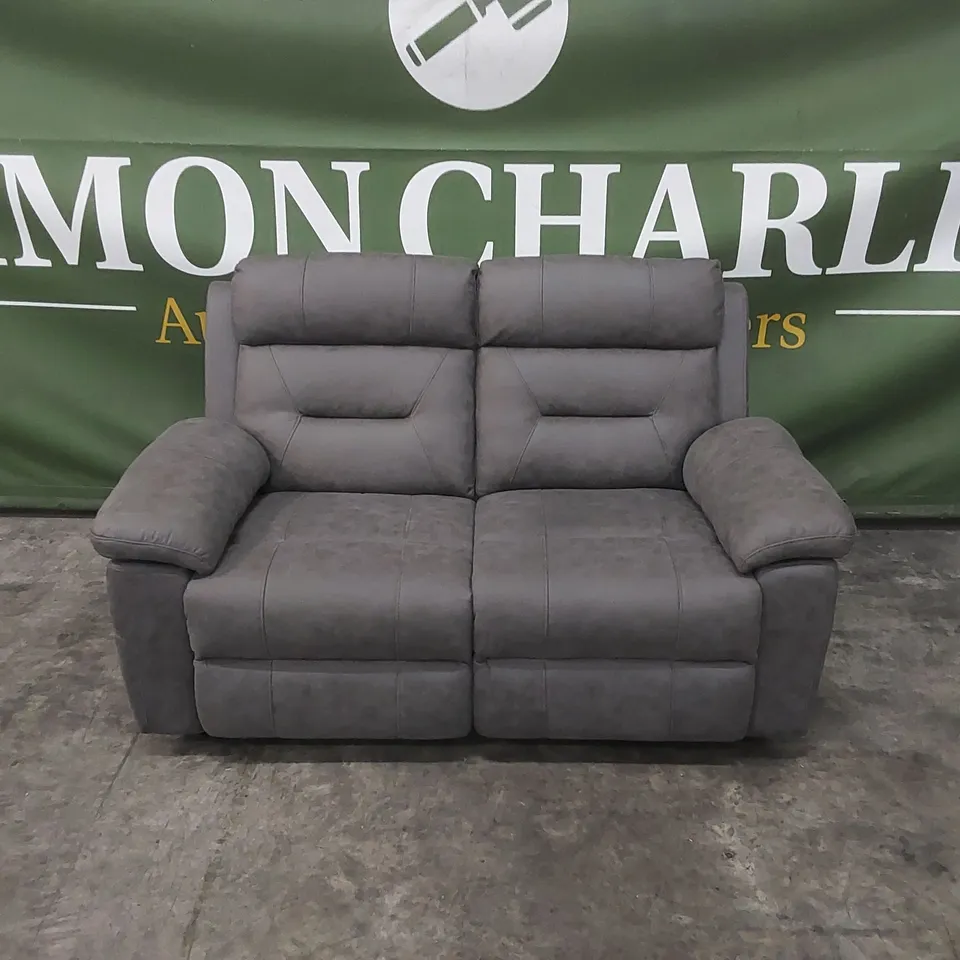 QUALITY DESIGNER 2-SEATER FABRIC UPHOLSTERED MANUAL RECLINING SOFA