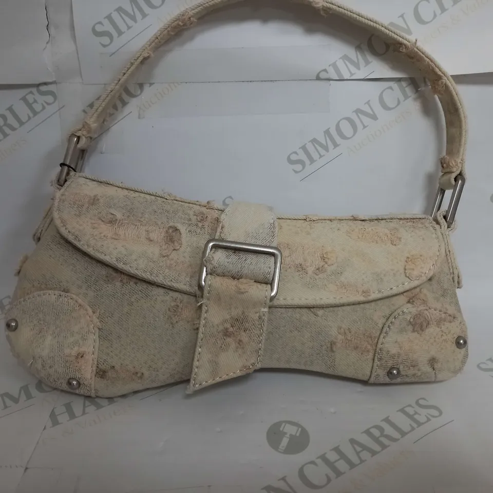 ZARA SHORT HANDLE DENIM CLUTCH BAG