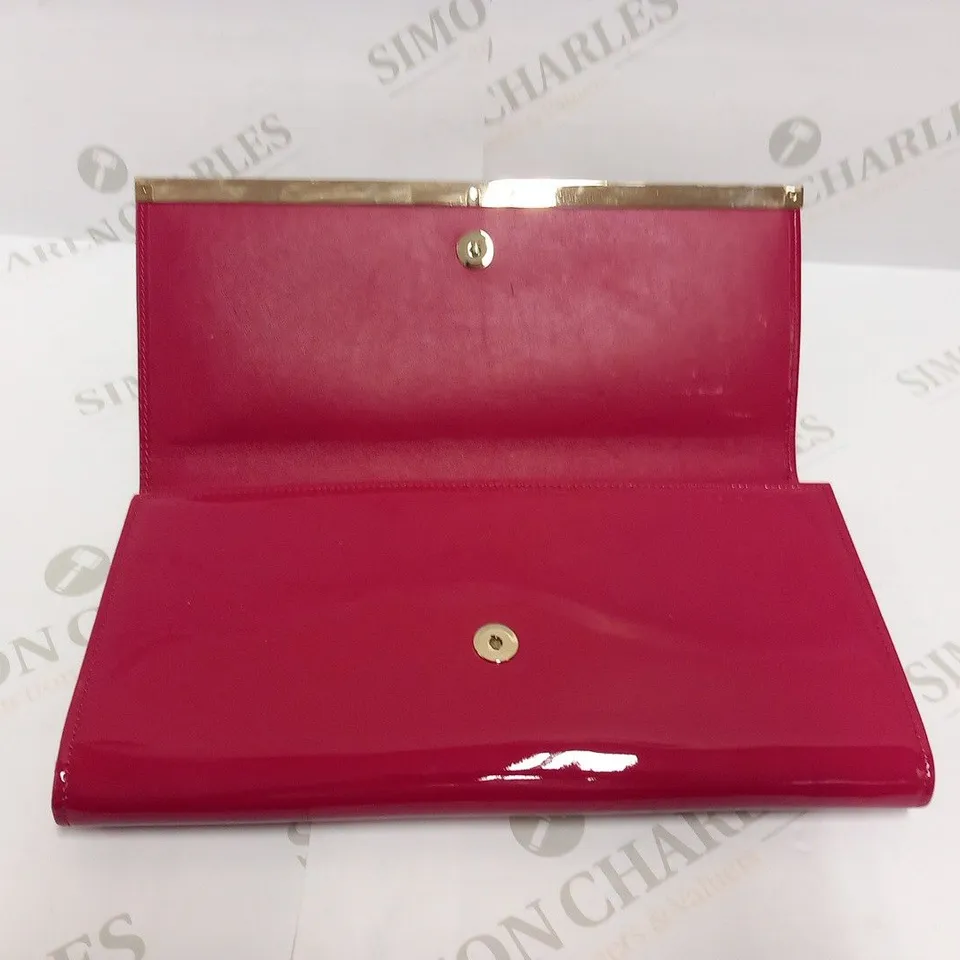 JIMMY CHOO MAIA RASPBERRY PINK PATENT LEATHER CLUTCH BAG