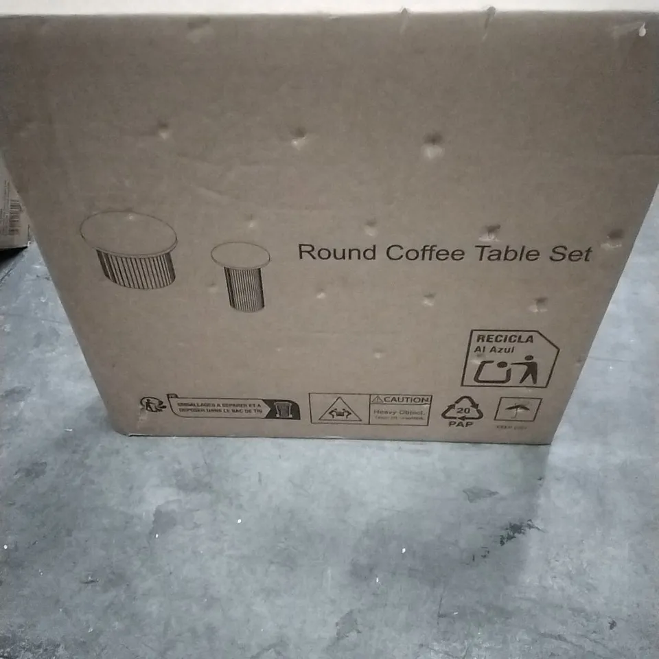 BOXED ROUND COFFEE TABLE SET