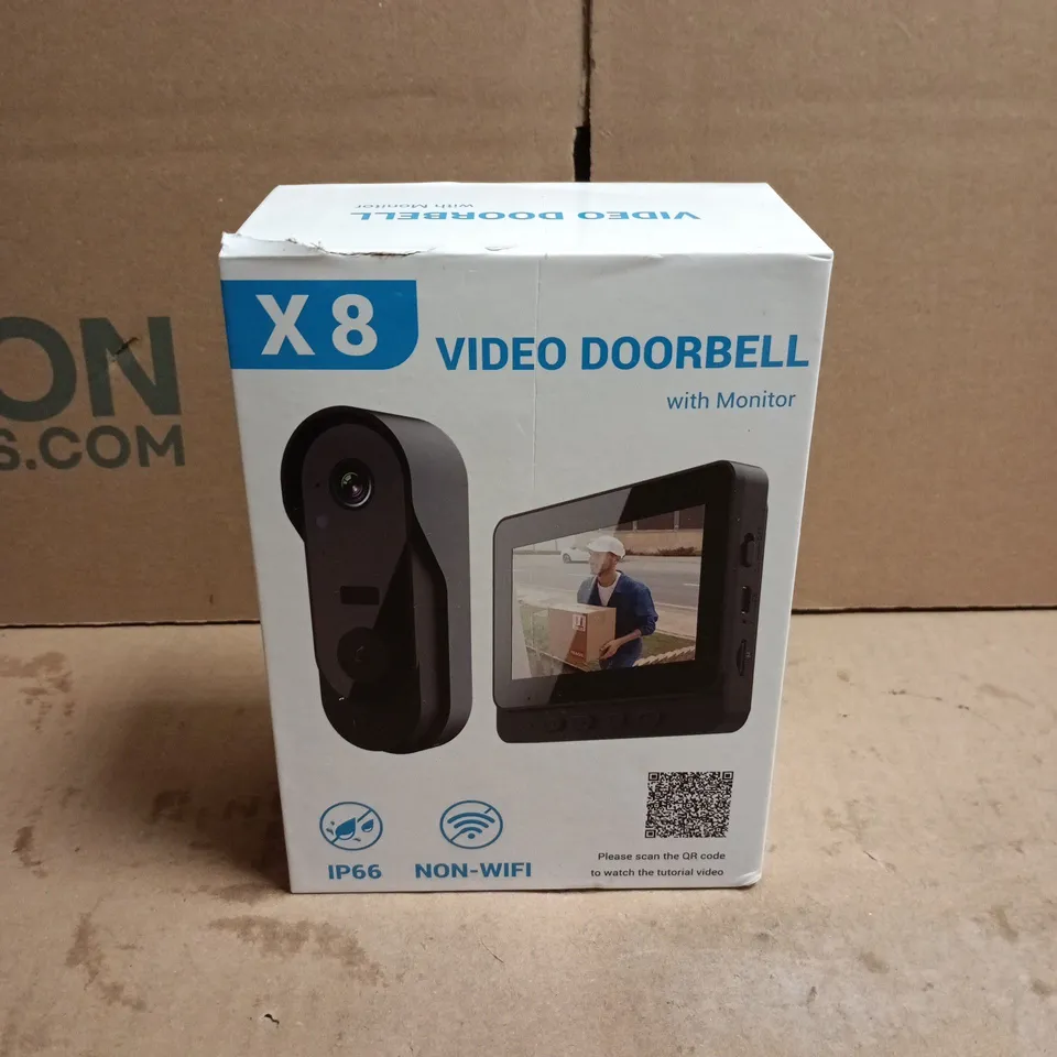 X8 VIDEO DOORBELL WITH MONITOR BOXED IP66