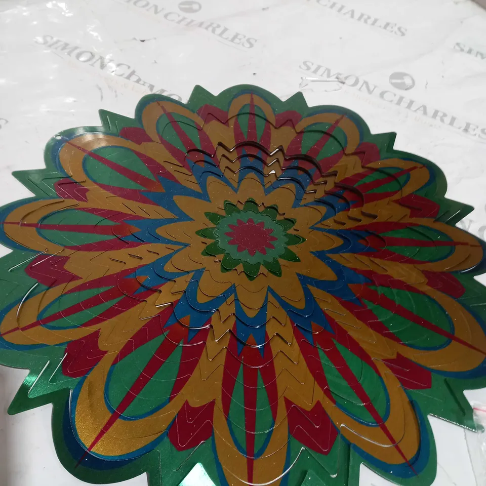 HOME2GARDEN STAINLESS STEEL OVERSIZED MANDALA WIND SPINNER