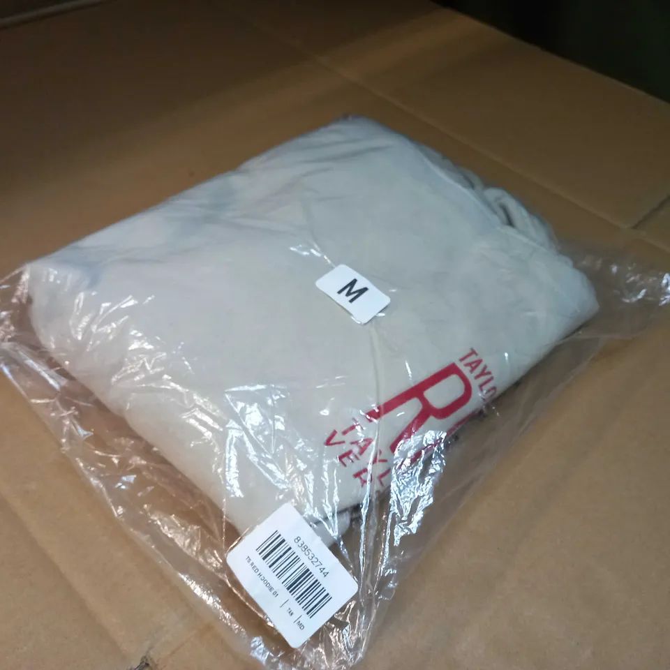 PACKAGED TAYLOR SWIFT WHITE/RED LOGO HOODIE - MEDIUM