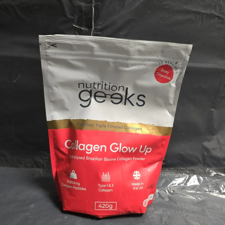 NUTRITION GEEKS COLLAGEN GLOW UP – HYDROLYSED BRAZILIAN COLLAGEN PEPTIDES POWDER, 420G