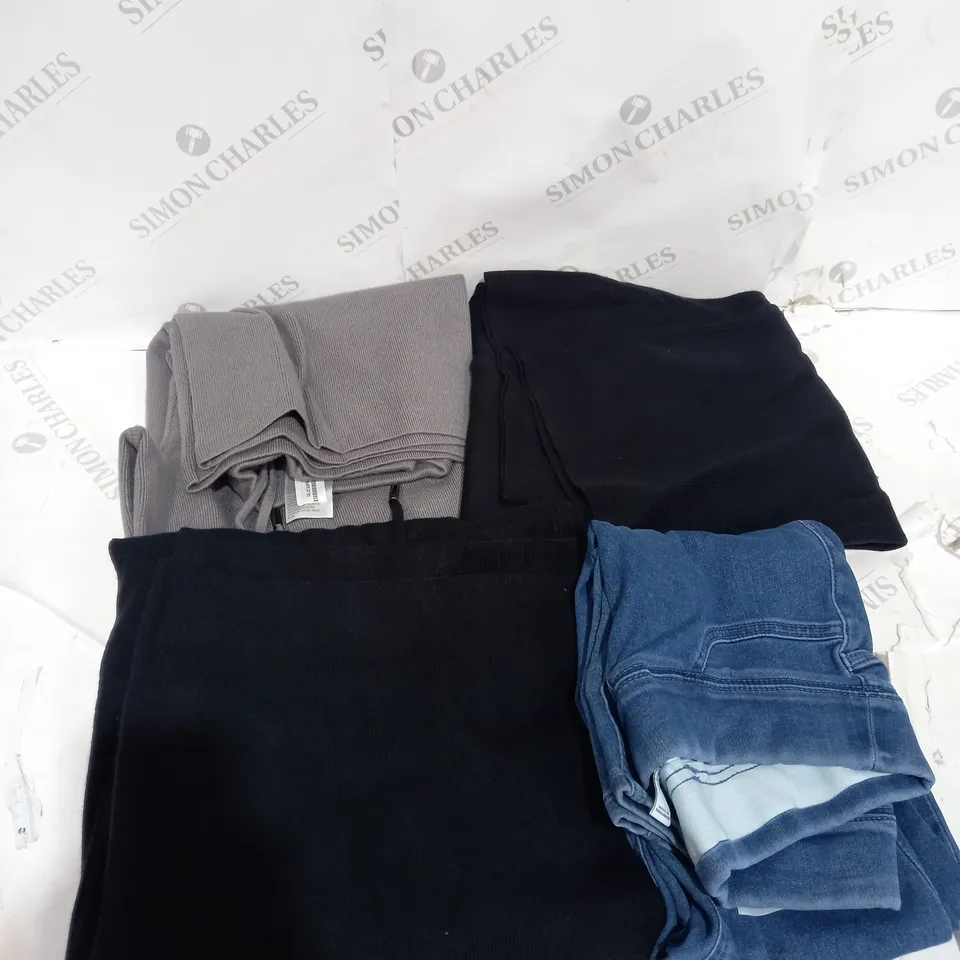BOX OF ASSORTED CLOTHING TO INCLUDE: DRESSES, TOPS AND TROUSERS