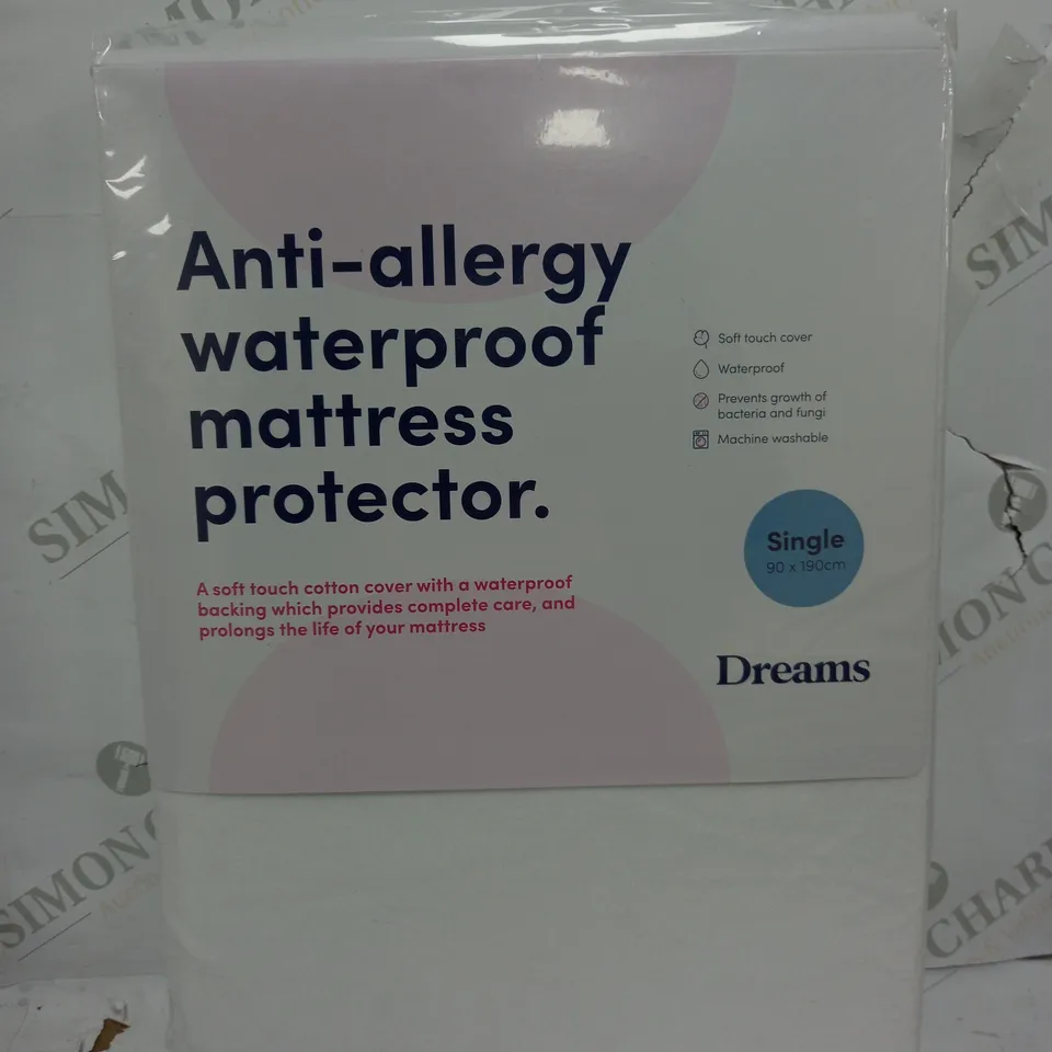 DREAMS WATERPROOF ANTI-ALLERGY MATTRESS PROTECTOR - SINGLE