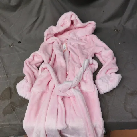 BOUX AVENUE CANDY PINK FUR TRIM MIDI DRESSING GOWN β UK SIZE S