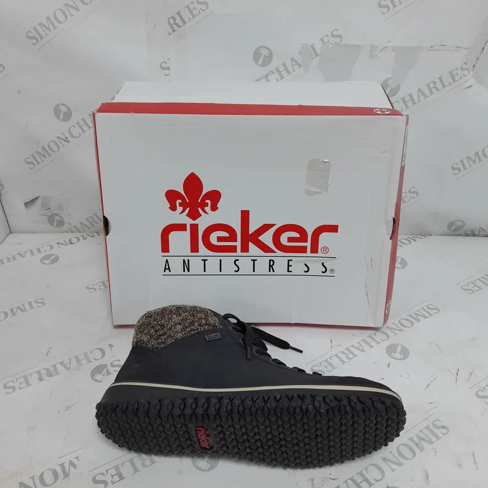 BOXED RIEKER WATER RESISTANT BOOT BLACK SIZE 6