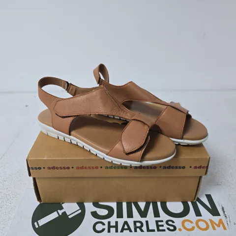 ADESSO TAN LEATHER SANDALS SIZE 39 BOXED