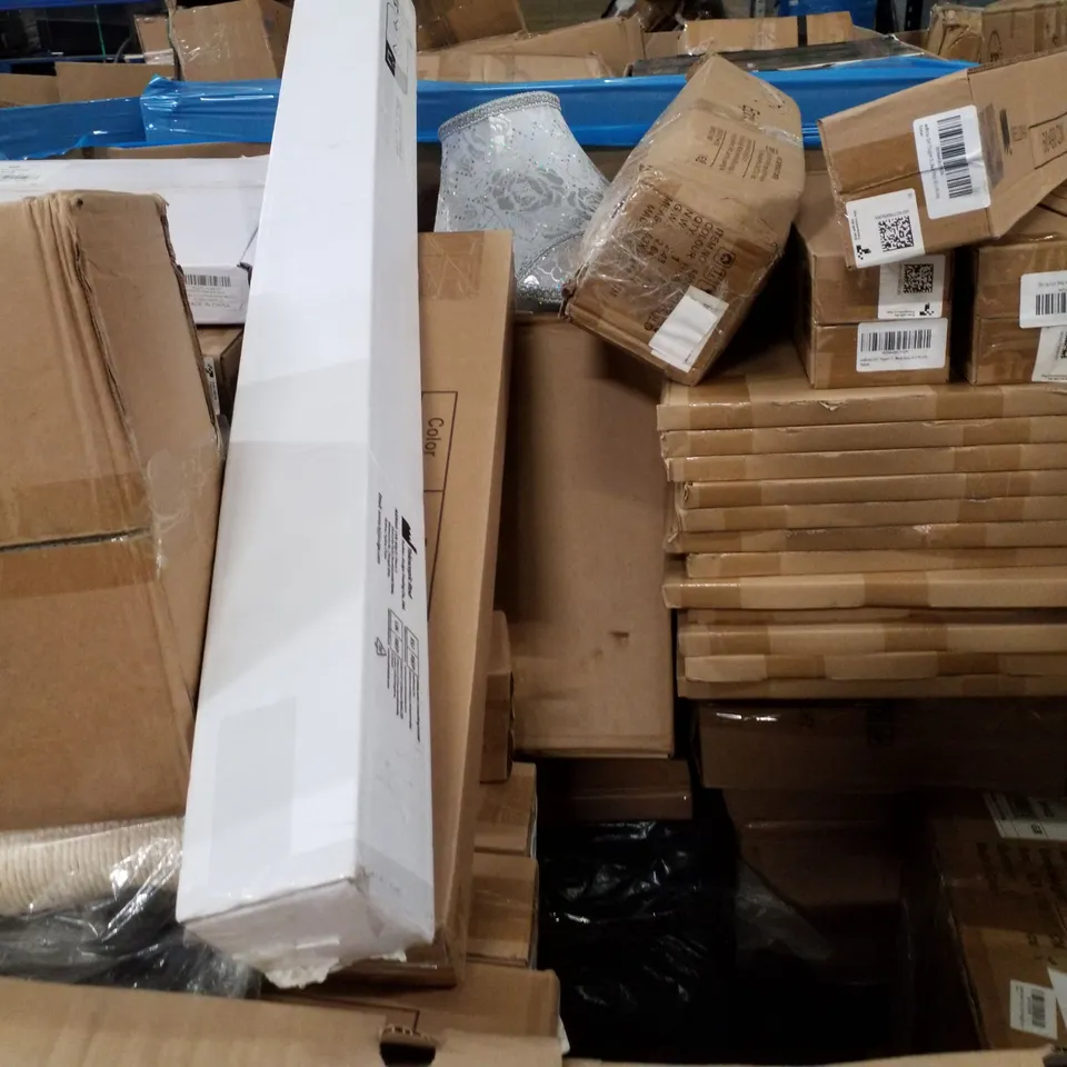 PALLET CONTAINING ASSORTED PRODUCTS TO INCLUDE 13" LAMINATE FLOOR CUTTER, CAT STRACHING POST, COFFEE MACHINE, DIRT TRAPPER, RECTANGULAR TABLECLOTH