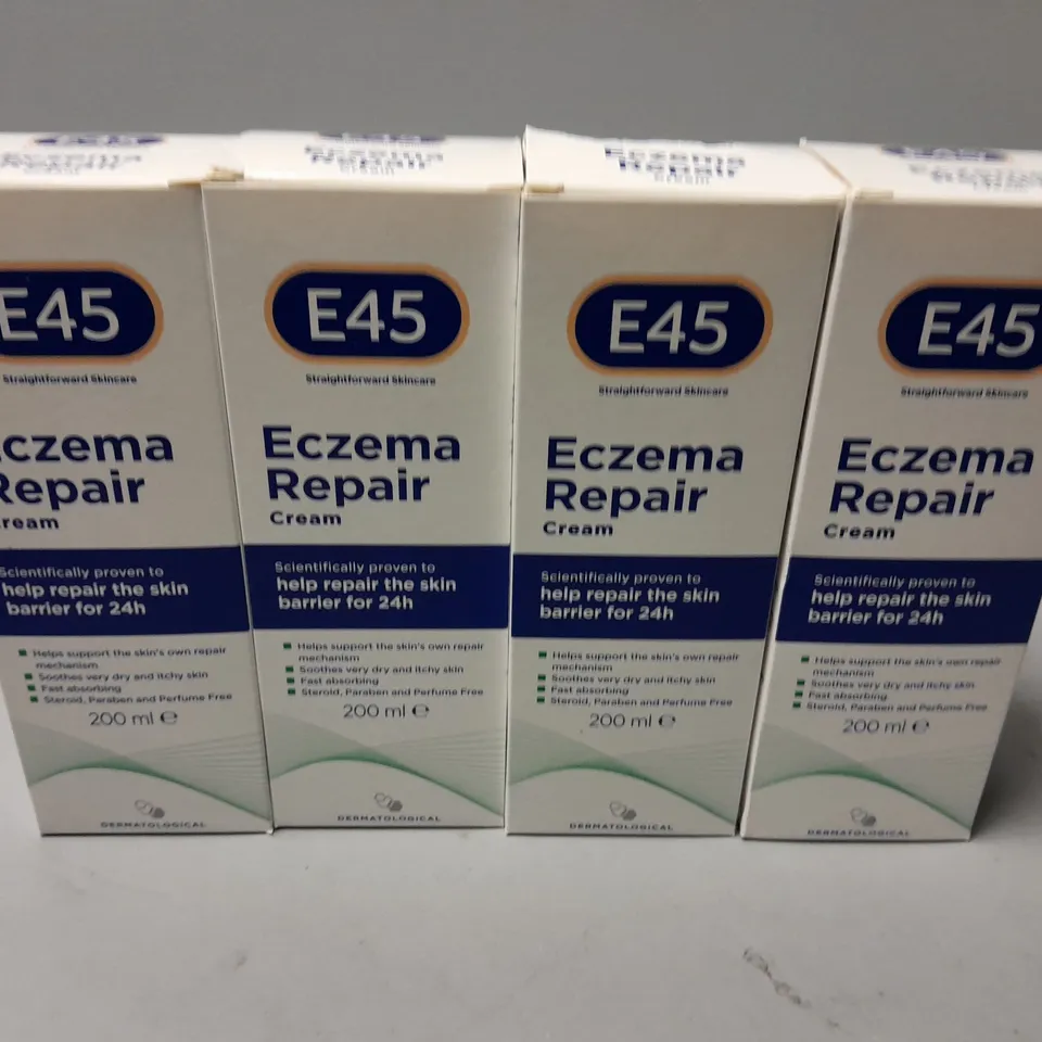 LOT OF 4 E45 200ML ECZEMA REPAIR CREAMS