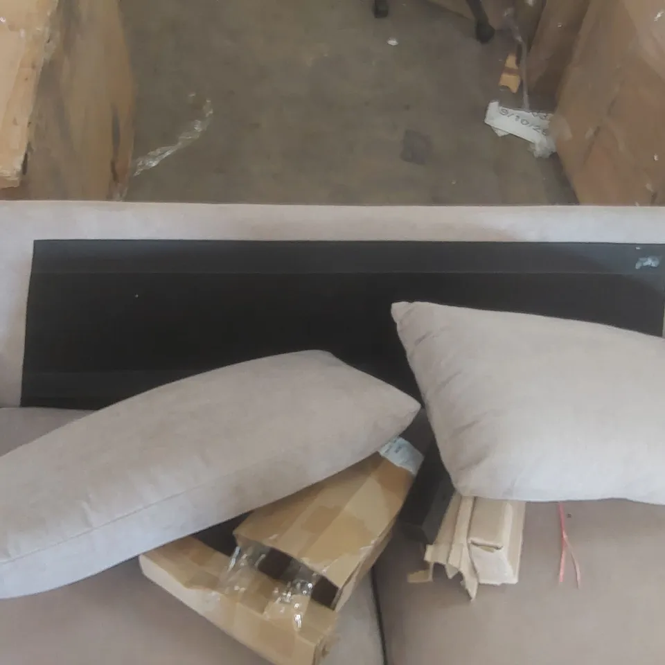 QUALITY DESIGNER FABRIC UPHOLSTERED 2 SEATER SOFA - MISSING PARTS