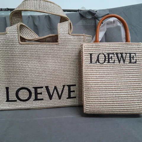 SET OF 2 LOEWE BEIGE SHORT STRAP HAND BAGS