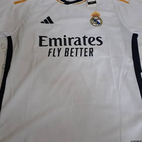 ADIDAS REAL MADRID FOOTBALL CLUB WHITE SHIRT - SMALL