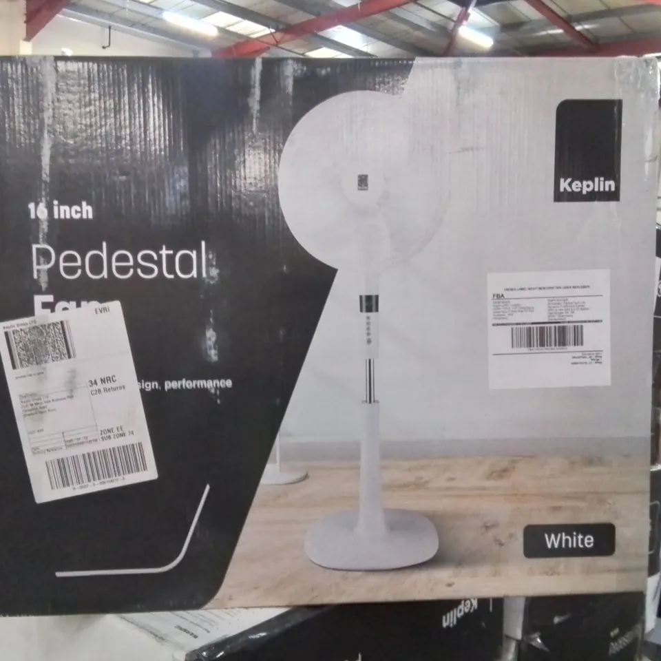 BOXED KEPLIN 16" PEDESTAL FAN -WHITE-