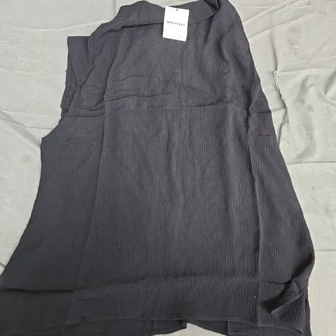 WHISTLES CRINKLE SLEEVELESS TANK TOP – BLACK, UK 16 (EU 44, US 12)