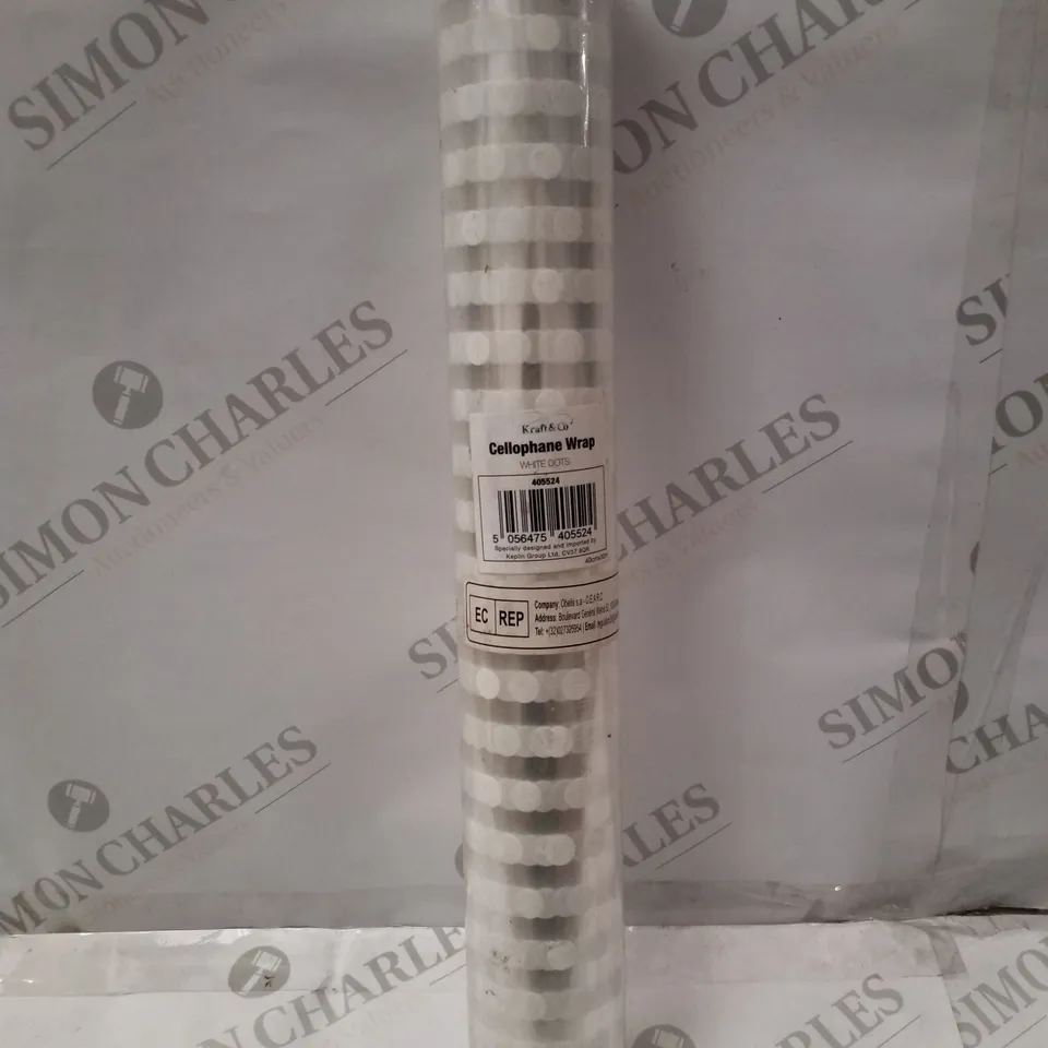 KRAFT&CO CELLOPHANE WRAP - WHITE DOTS 