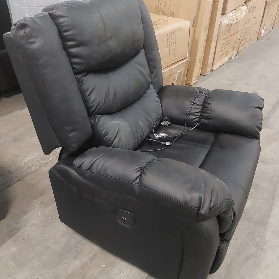 DESIGNER BLACK FAUX LEATHER ELECTRIC MECHANISM CHAIR