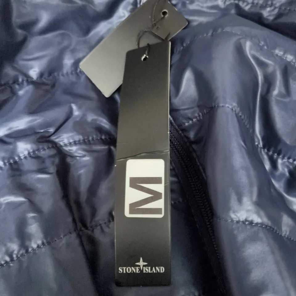 STONE ISLAND NAVY QUILTED PUFFER JACKET – COMPASS PATCH ON LEFT SLEEVE 