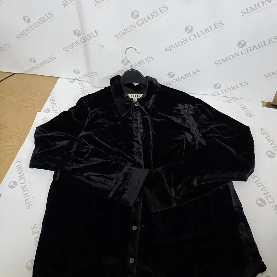 BODEN BUTTONED VELVET SHIRT SIZE 14