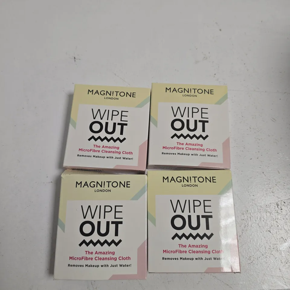 MAGNITONE LONDON WIPE OUT MICROFIBRE CLEANSING CLOTH – 4 PACK