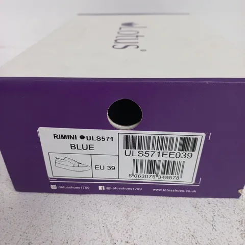 LOTUS BLUE LEATHER SHOES – WOMEN'S, UK 6.5 (EU 39) – BOXED