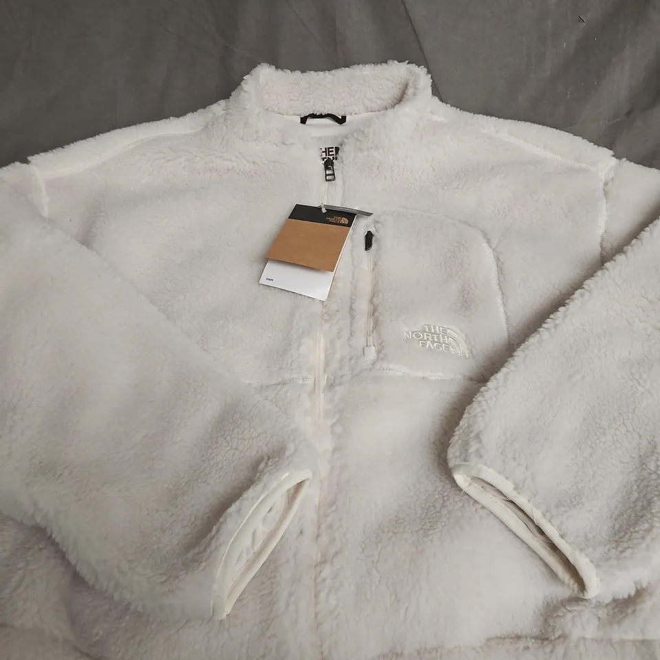 THE NORTH FACE WHITE FLEECE JACKET - SIZEL - WOMENS 