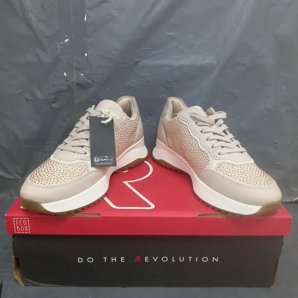 RIEKER SPARKLY TRAINERS ROSE GOLD SIZE 3.5