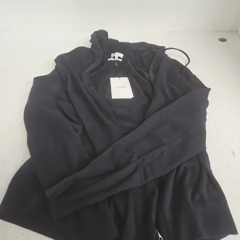 ARNE MERCERISED KNITTED ZIP HOODIE IN NAVY - 2XL