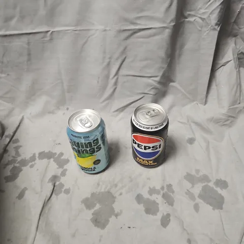 BOX OF APPROXIMATELY 15 ASSORTED CANS INCLUDING PEPSI MAX AND OTHER BEVERAGES