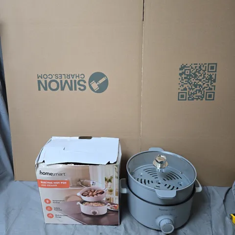 HOMESMART ELECTRIC HOT POT AND STEAMER POWER LEAD NOT INCLUDED NOT TESTED .