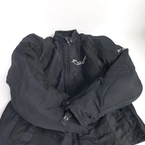 RST MOTO BLACK TEXTILE MOTORCYCLE JACKET – UK SIZE 14