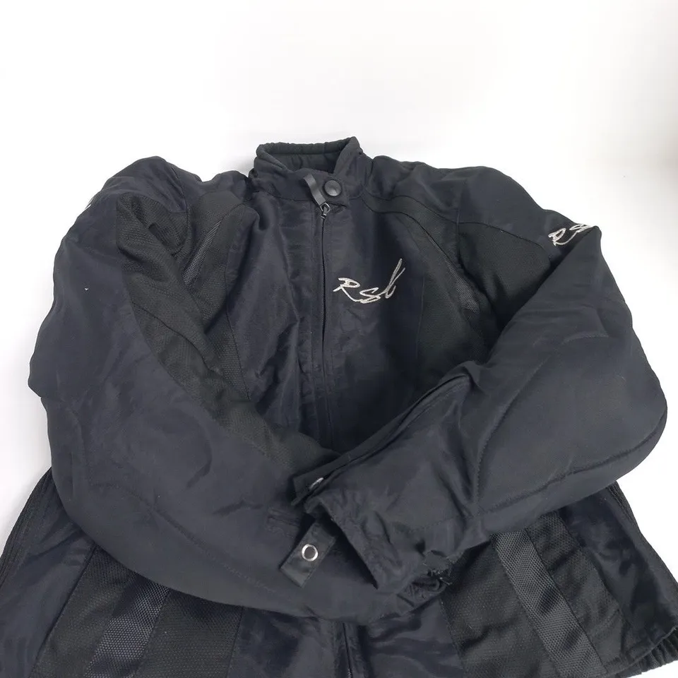 RST MOTO BLACK TEXTILE MOTORCYCLE JACKET – UK SIZE 14